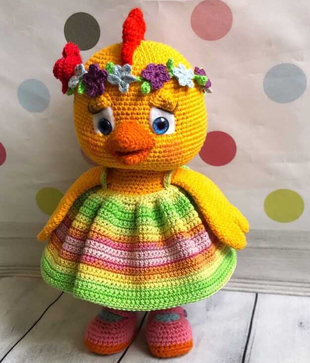 цыпленок крючком схема амигуруми