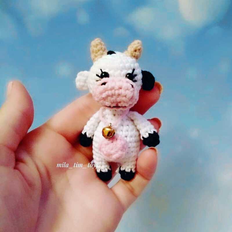 карманная коровка крючком схема амигуруми