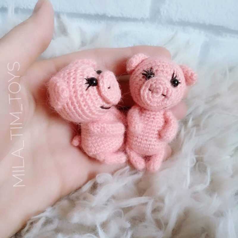 карманная свинка крючком схема амигуруми