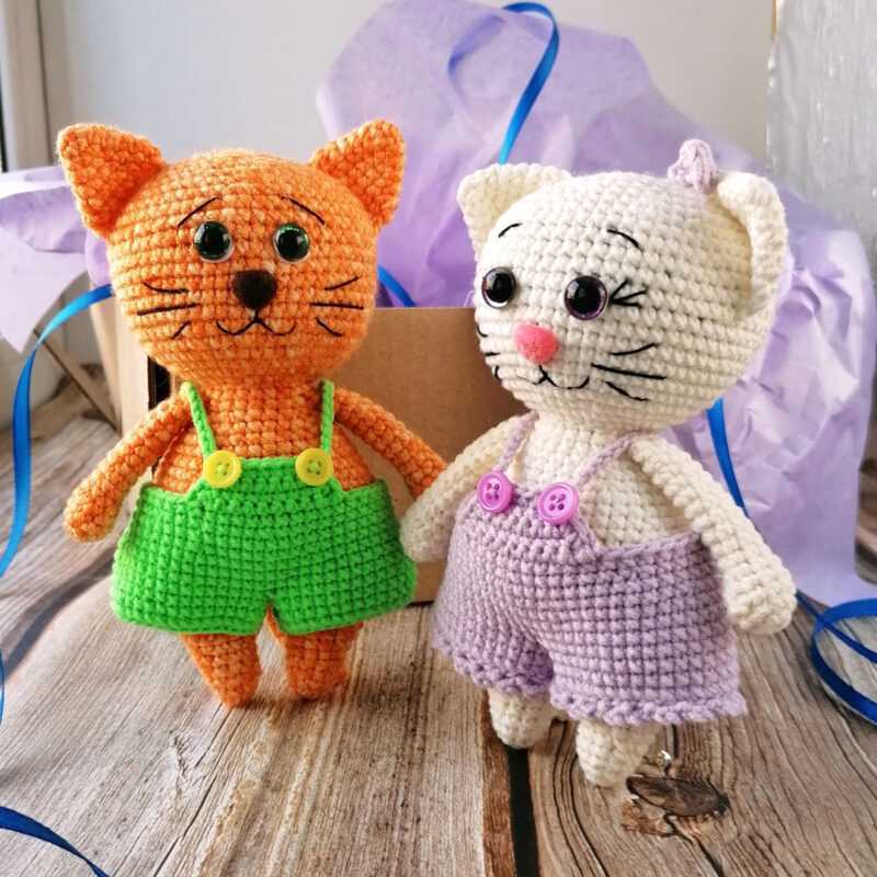 вязанный котик крючком схема амигуруми