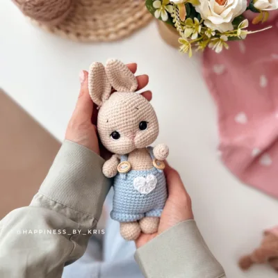 Схема Малыши из микровелюра (зайка и мишка) крючком амигуруми